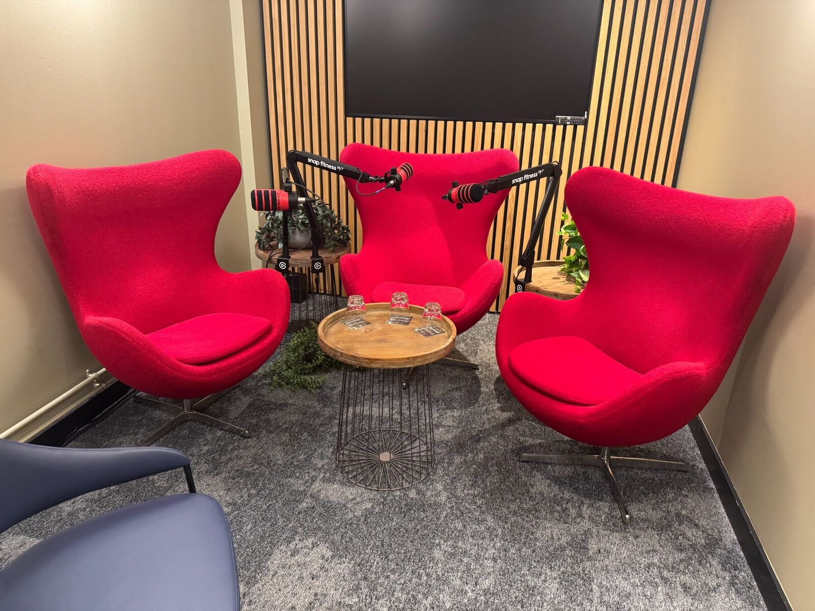 Custom podcast recording setup for an event